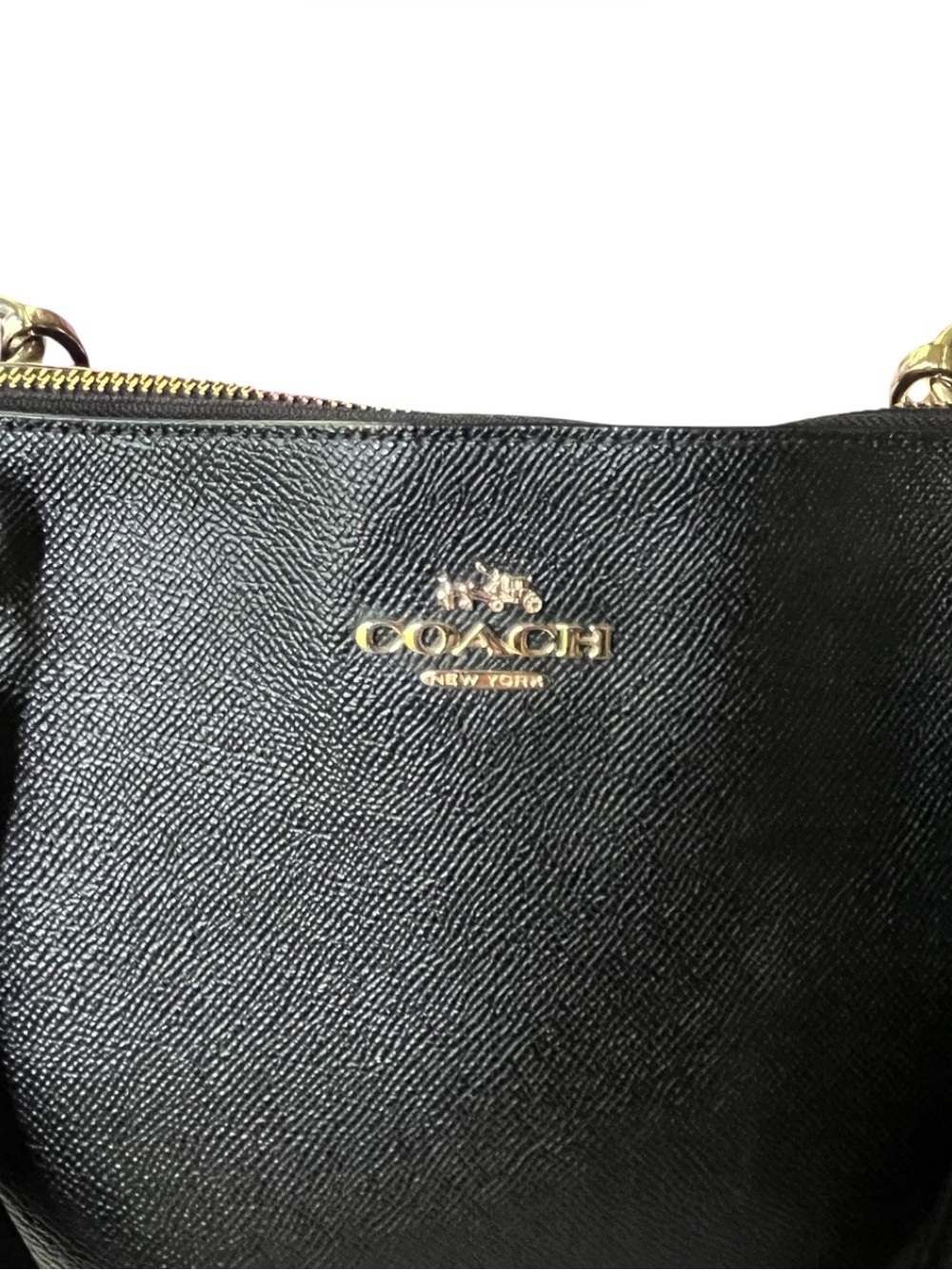 Coach Station Tote Bag in Black Crossgrain Leather w/Gold-Tone Hardware - Picture 5 of 16